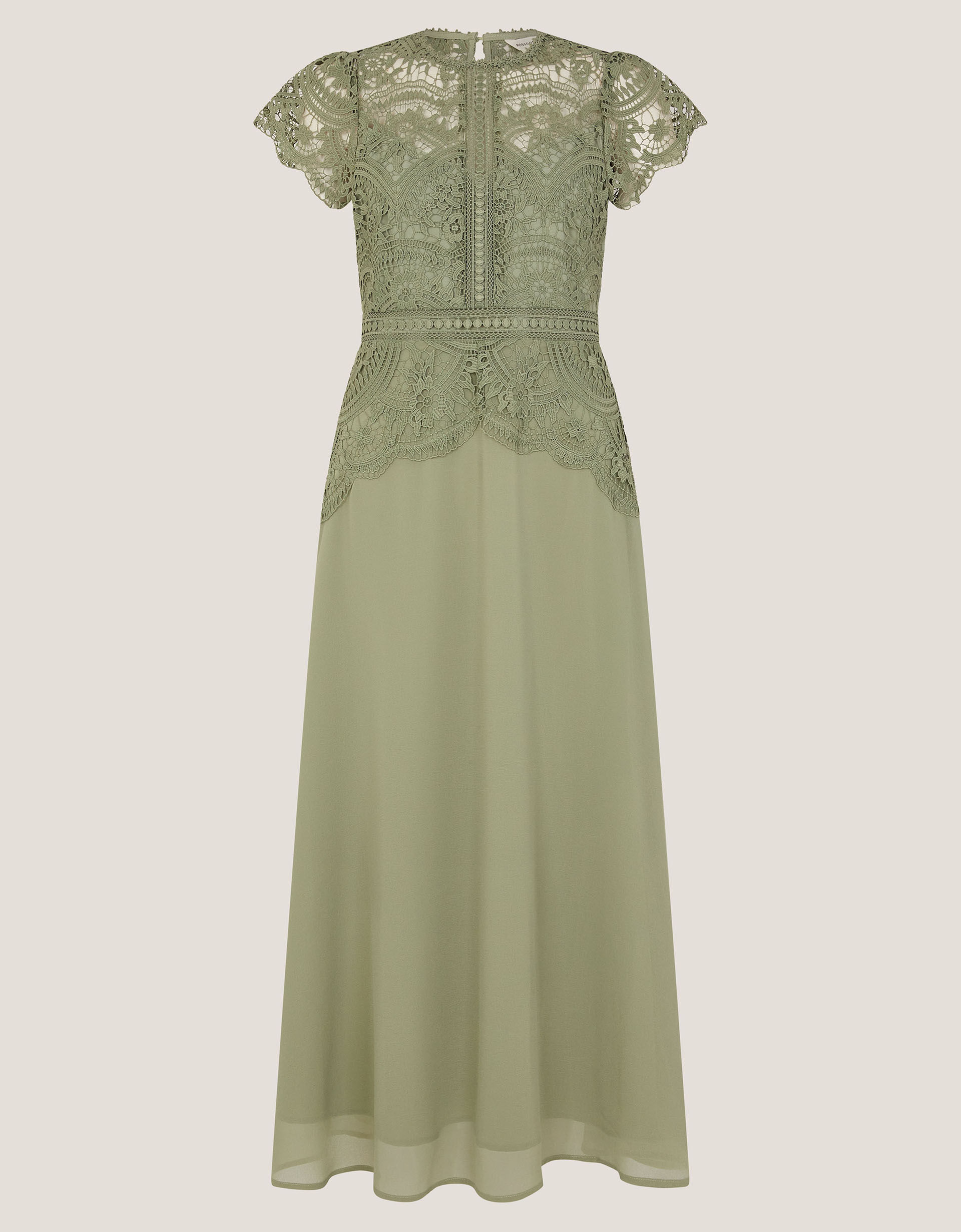 Monica Lace Midi Bridesmaid Dress, Green (PALE GREEN), large