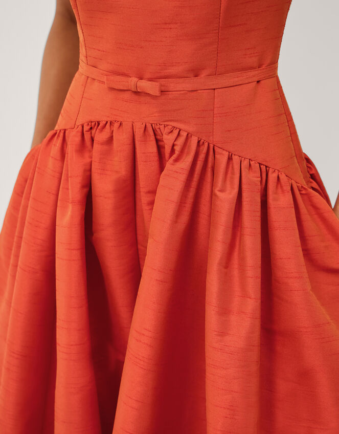 Mila Fit and Flare Midi Dress, Orange (ORANGE), large