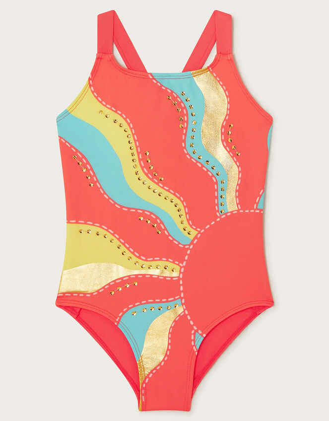 Sunshine Sequin Swimsuit, Orange (CORAL), large