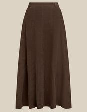 Nora Corduroy Midi Skirt, Brown (CHOCOLATE), large