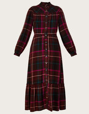 Check Print Dress in LENZING™ ECOVERO™ , Red (BURGUNDY), large