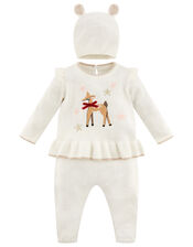 Newborn Baby Deer Knit Set, Ivory (IVORY), large