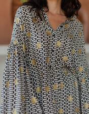 Sundress Stacy Printed Blouse, Black (BLACK), large