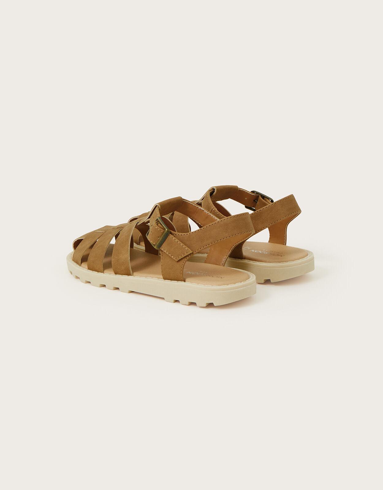Caged Suedette Sandals Tan