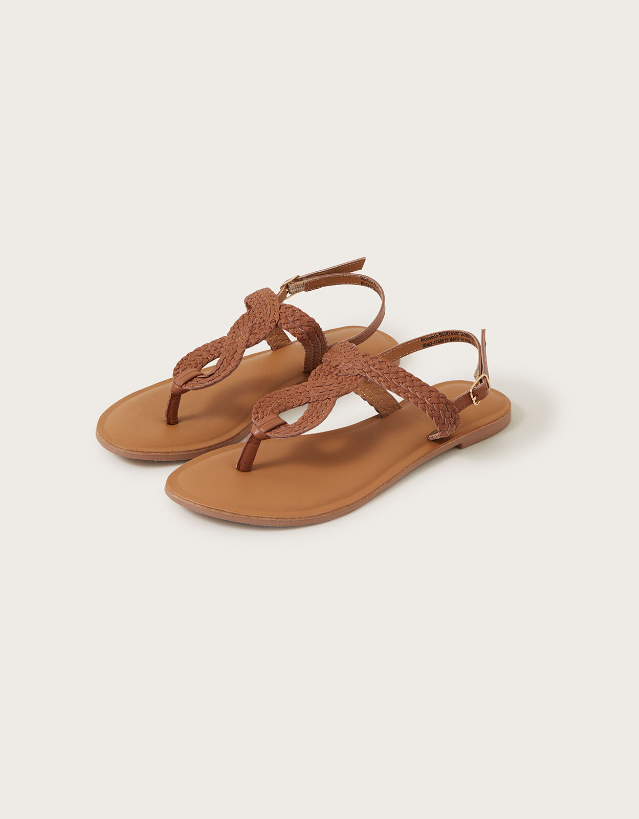 Leather Twist Toe Post Sandals Tan Women s Shoes Monsoon UK