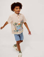 Scenic Embroidered Shirt, Ivory (IVORY), large