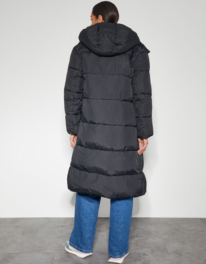 Lissy Long Hooded Puffer Coat, Black (BLACK), large