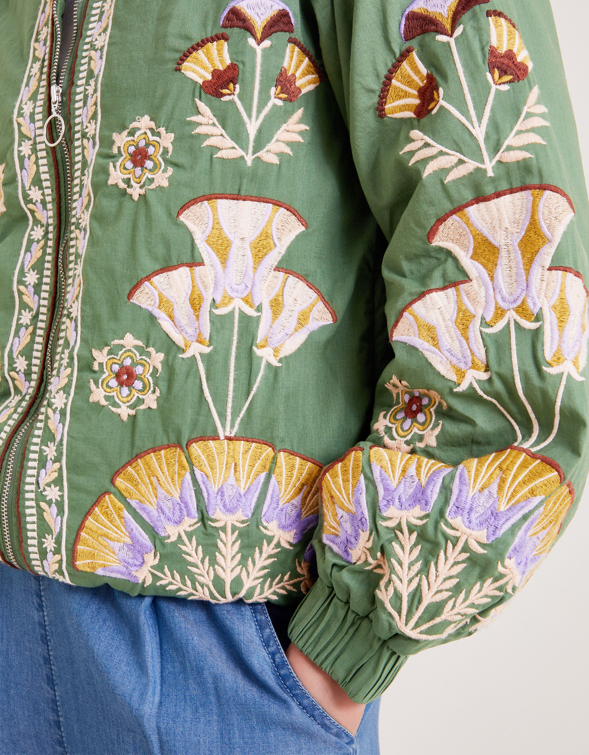 Green Egg Skin Dragon Pattern Print Women Casual Bomber Jacket