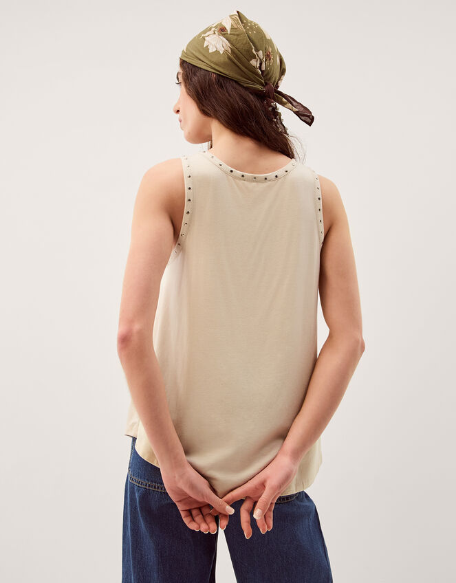 Sabia Stud Jersey Cami Top, Natural (NATURAL), large
