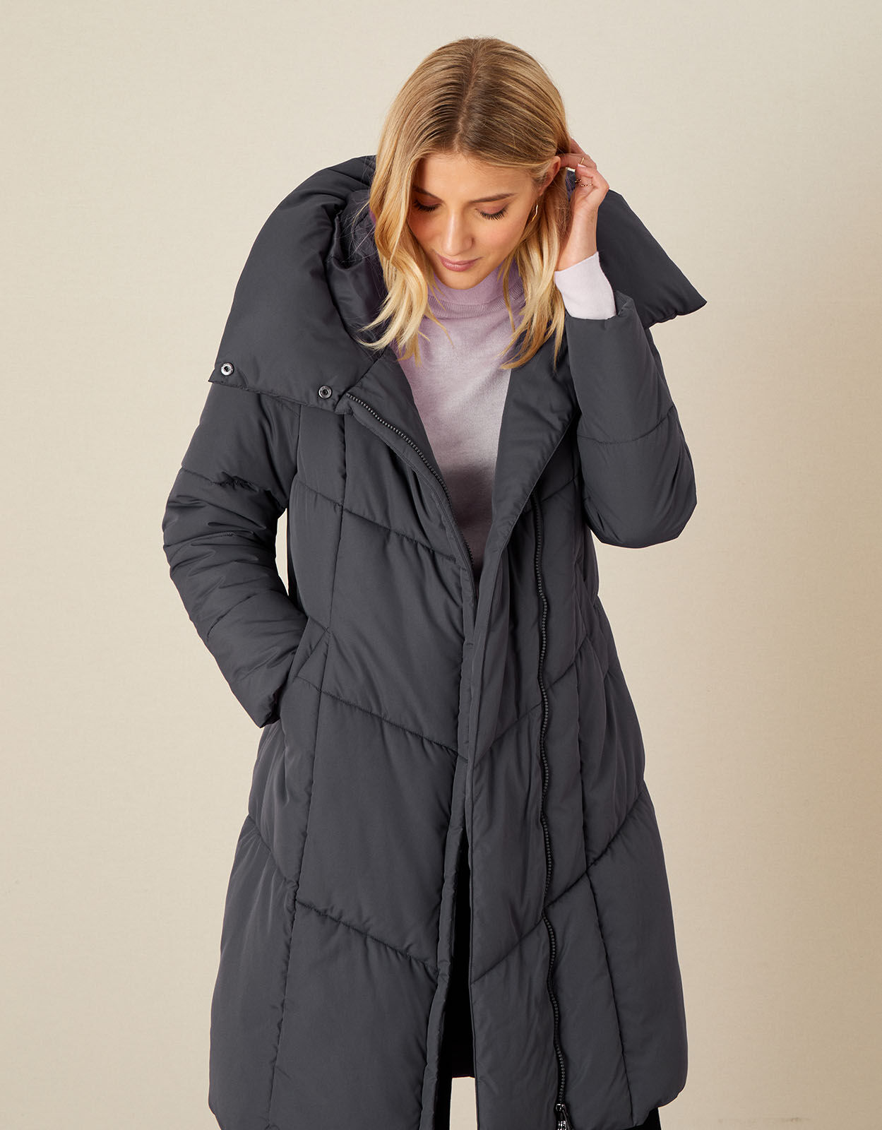 Womens longline hooded coat 2025