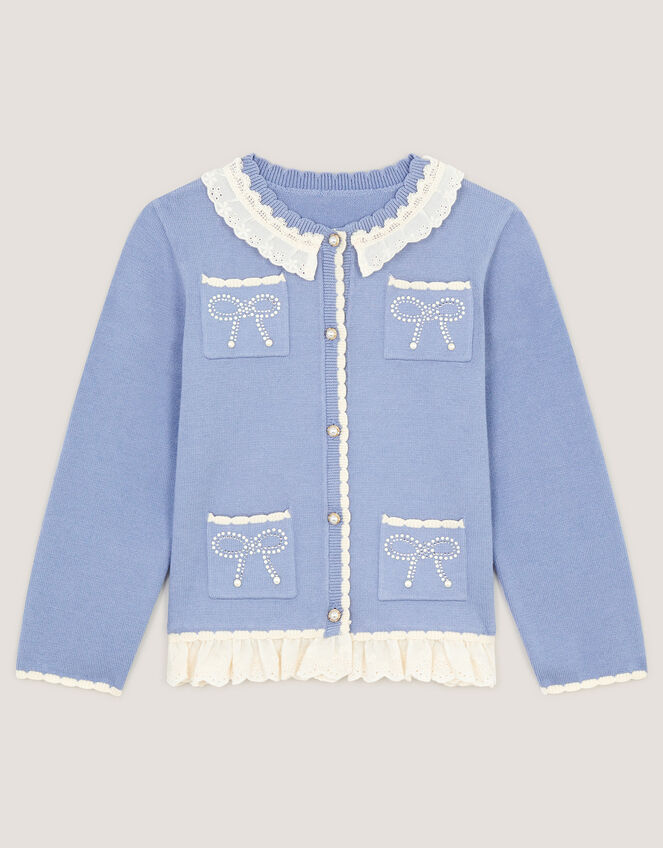 Broderie Lace Cardigan, Blue (BLUE), large