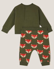Newborn Fox Jumper & Leggings Set, Green (GREEN), large