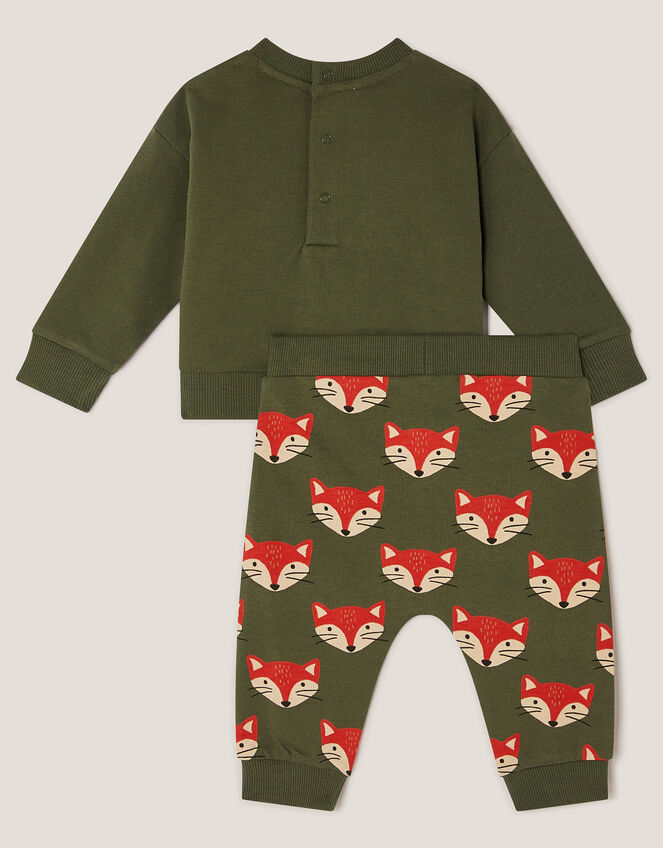 Newborn Fox Jumper & Leggings Set, Green (GREEN), large