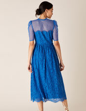 Trisha Embroidered Lace Midi Dress, Blue (BLUE), large