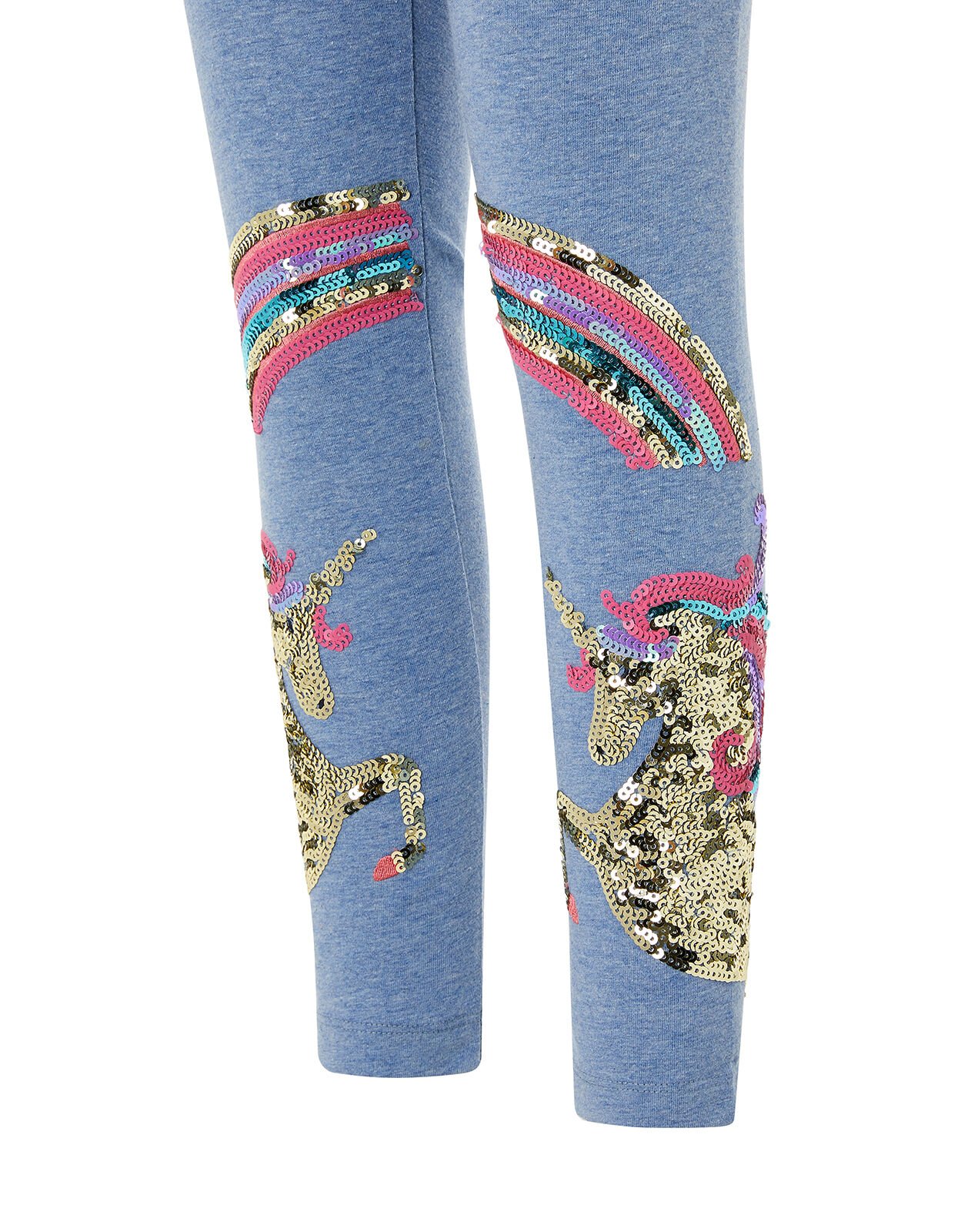 Rainbow Unicorn Leggings in Organic Cotton Blue Girls Trousers Leggings Monsoon UK