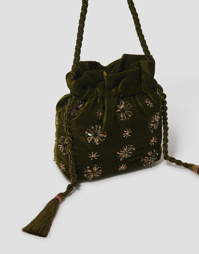 Embellished Tassel Bag, , large