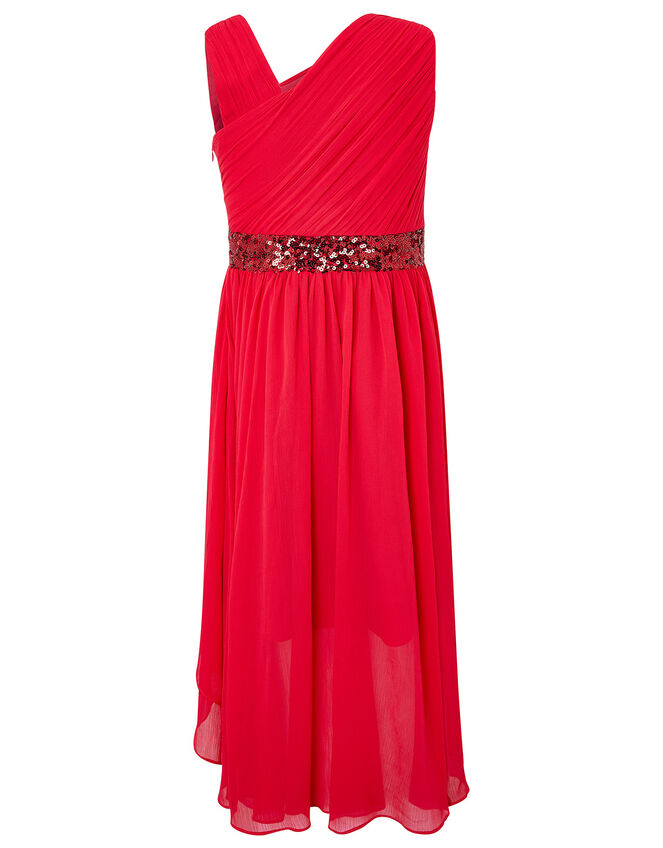 Abigail Sequin One-Shoulder Prom Dress, Red (RED), large