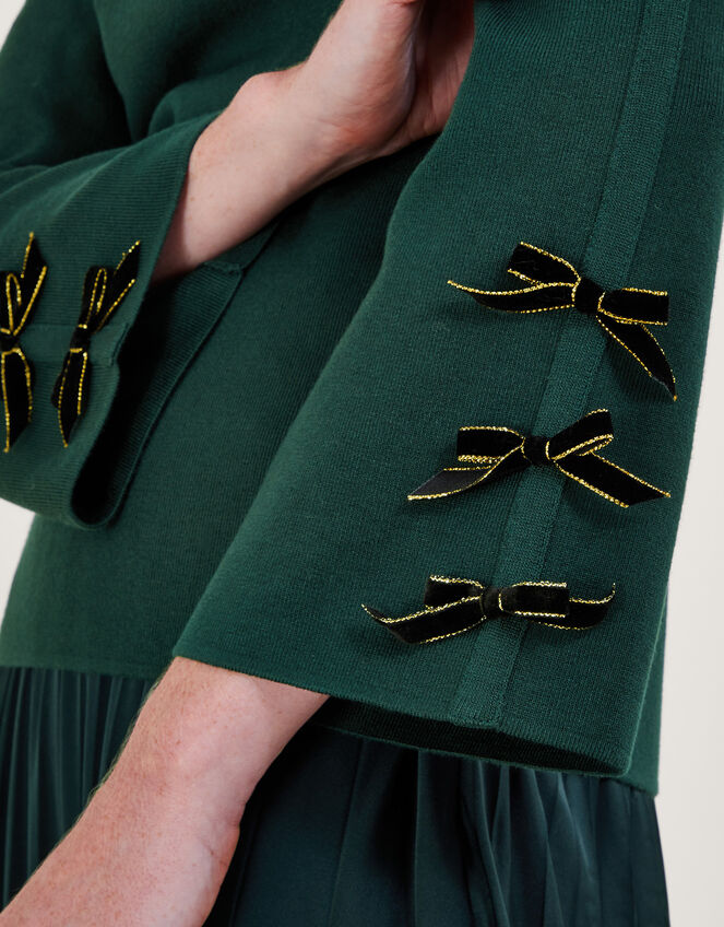 Blair Bow Jumper, Green (DARK GREEN), large