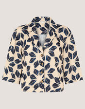 Ellison Floral Print Shirt, Blue (NAVY), large