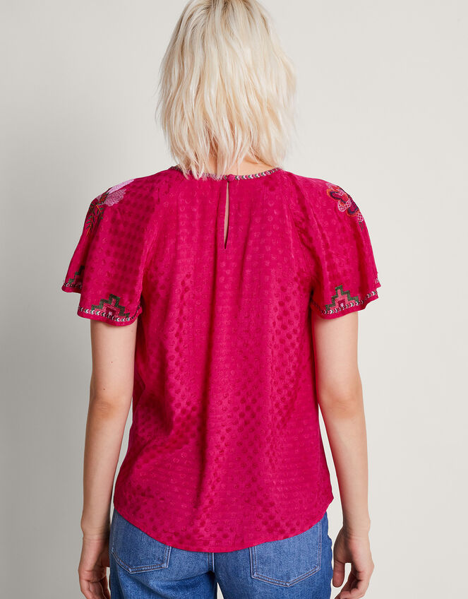 Everly Embroidered Blouse, Pink (PINK), large