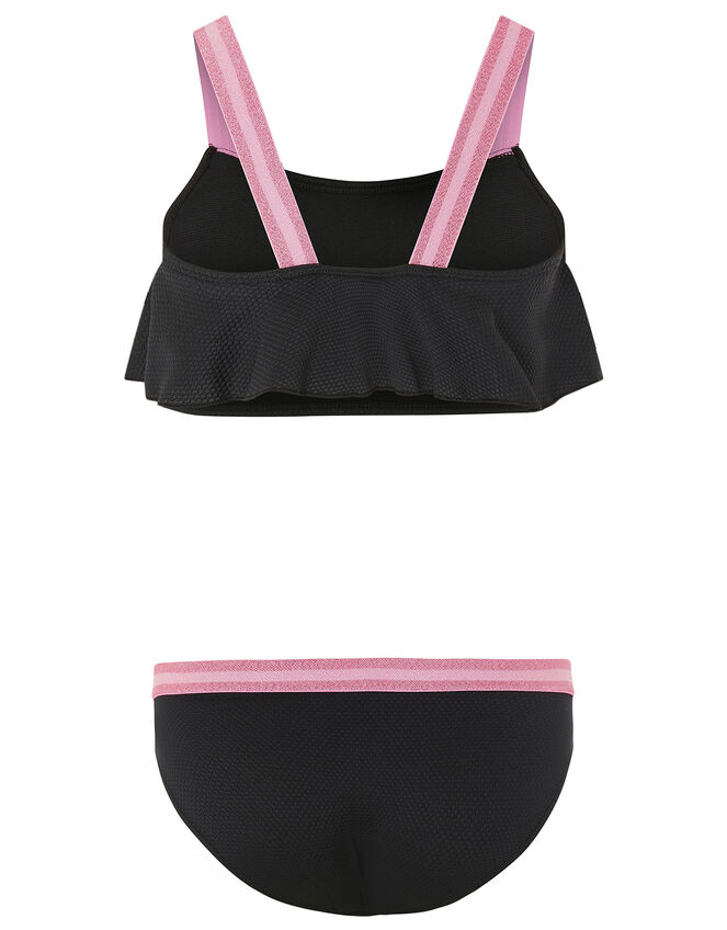 Elastic Strap Bikini Set, Black (BLACK), large