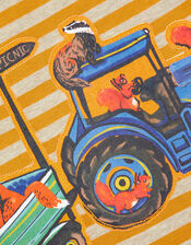 Toby Tractor Stripe T-Shirt, Yellow (MUSTARD), large
