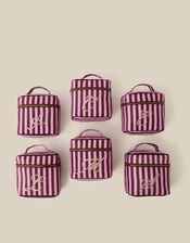 Initial Stripe Velvet Vanity Case, Multi (MULTI), large