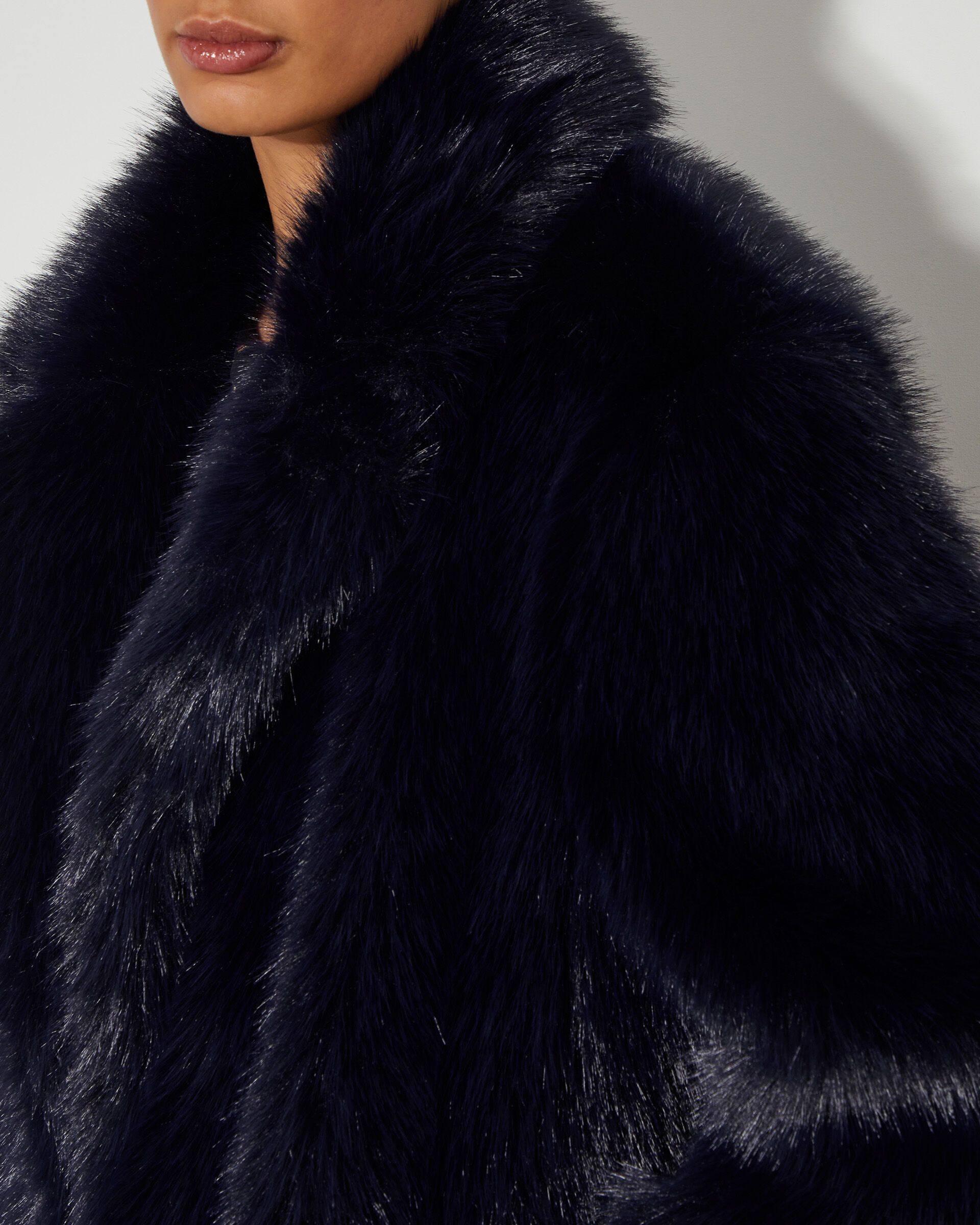 midnight blue fur coat