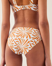Cece Block Print Bikini Bottom, Orange (ORANGE), large