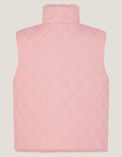 Reversible Floral Quilted Gilet, Pink (PINK), large