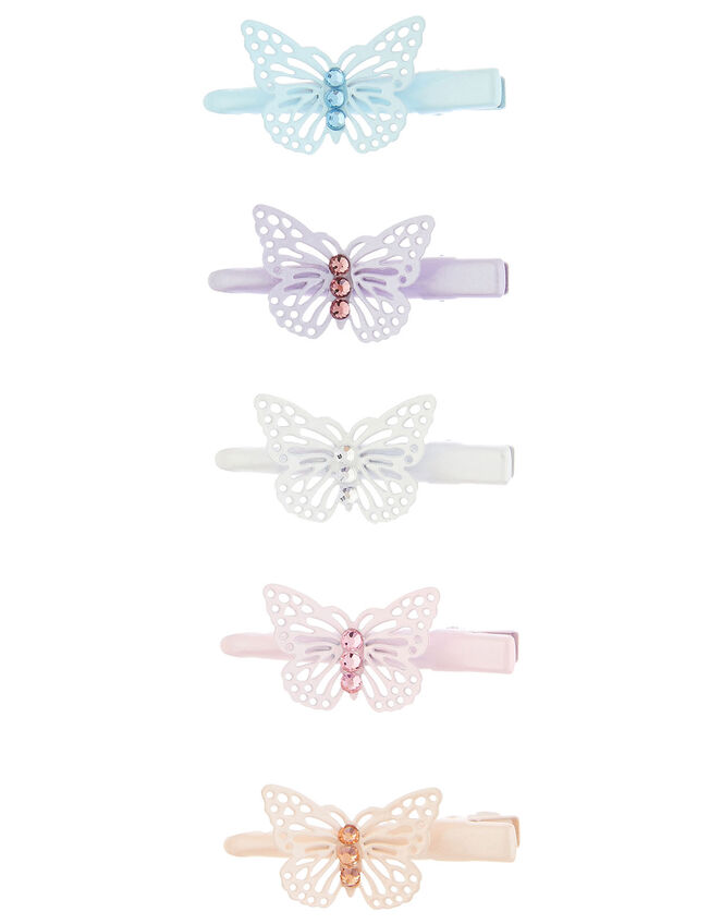 Rainbow Butterfly Hair Clip Set, , large