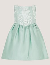 Baby Juno Lace Satin Dress, Green (SAGE), large