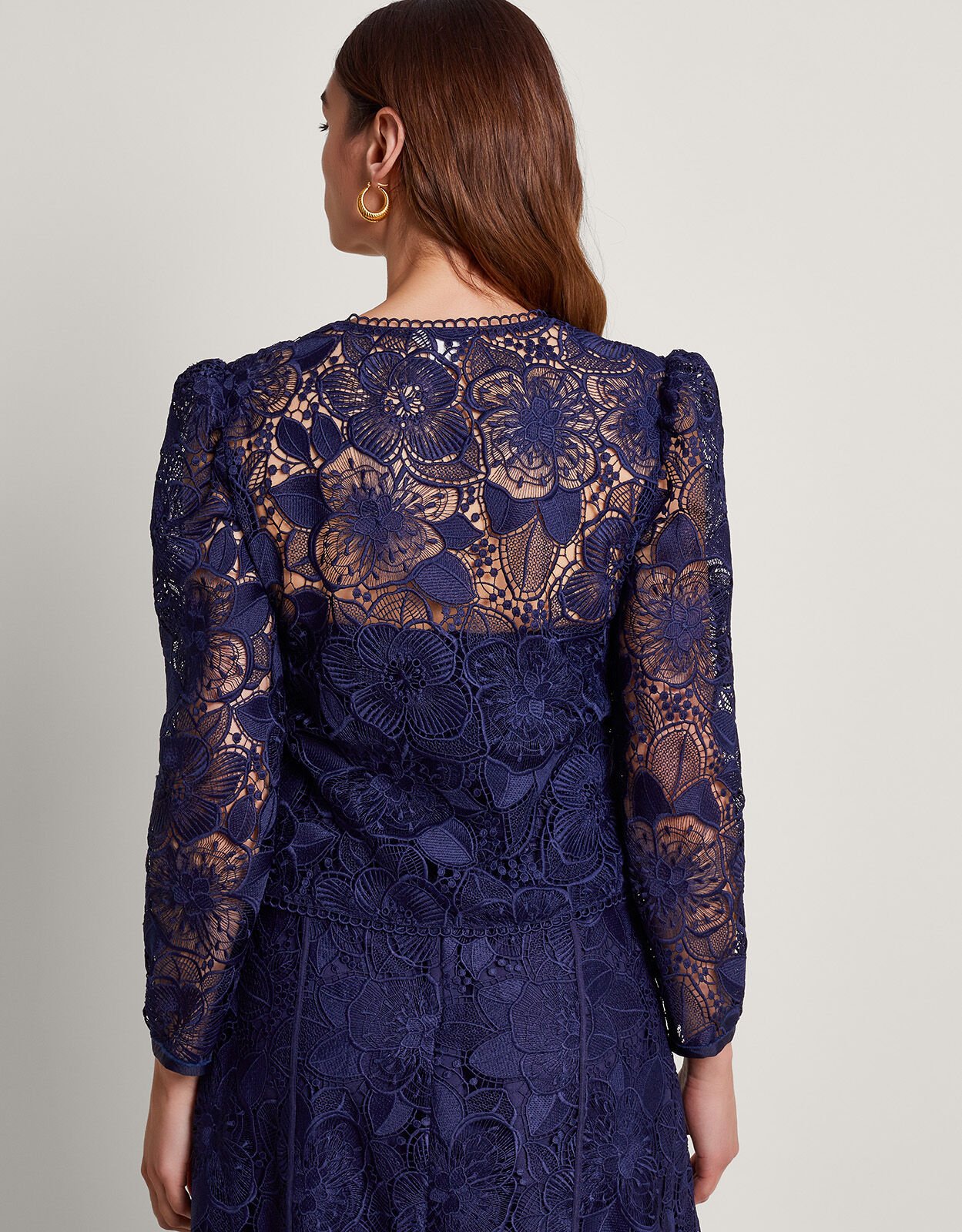 Abelia Lace Jacket Blue Women s Jackets Monsoon UK