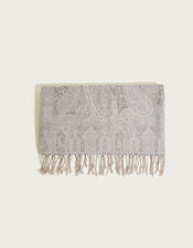 Paisley Print Jacquard Scarf, , large