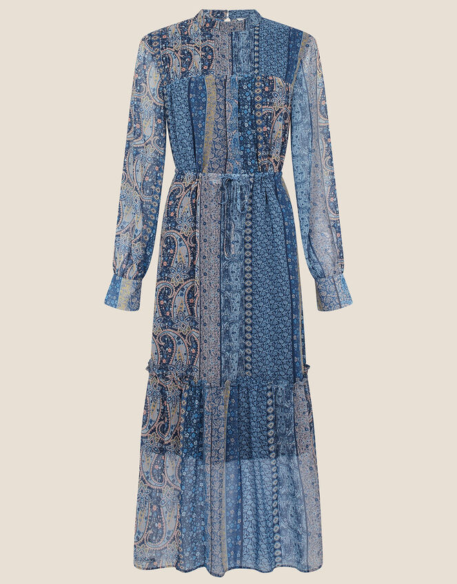 Paisley Print Midi Dress, Teal (TEAL), large