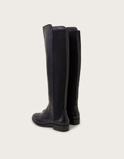 Una Leather Knee High Boots, Black (BLACK), large