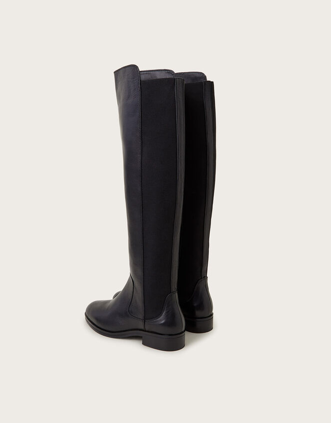 Una Leather Knee High Boots, Black (BLACK), large