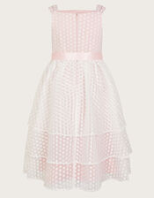 Audrey Organza Spot Dress, Pink (PINK), large