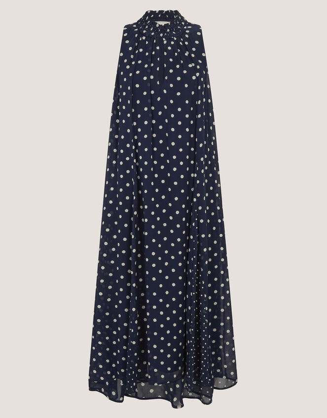 Yaz Sleeveless Polka Dot Midi Dress, Blue (NAVY), large