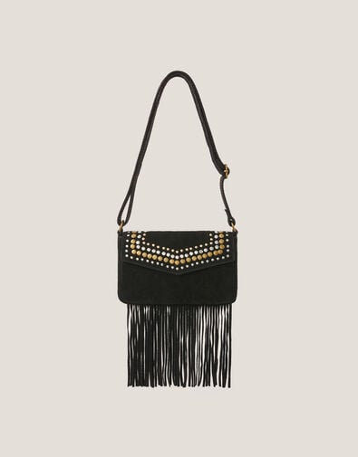 Zora Suede Fringe Crossbody Bag, , large