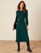 Scallop Neck Dress, Teal (TEAL), large