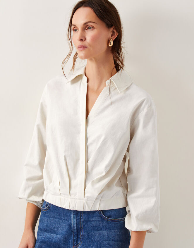Mika Wrap Blouse, Ivory (IVORY), large