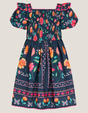 Aurelia Floral Print Dress , Blue (NAVY), large