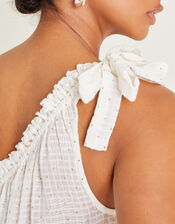 Ari One-Shoulder Maxi Dress, Ivory (IVORY), large