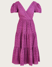 Fabiola Broderie Dress, Purple (PURPLE), large