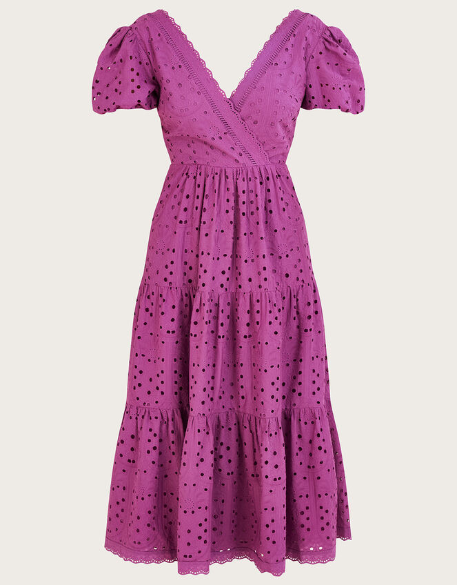 Fabiola Broderie Dress, Purple (PURPLE), large