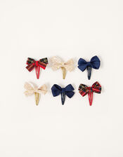 School Bow Hair Clip Set, , large