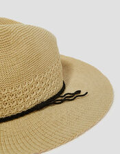 Nene Woven Fedora Sun Hat, , large