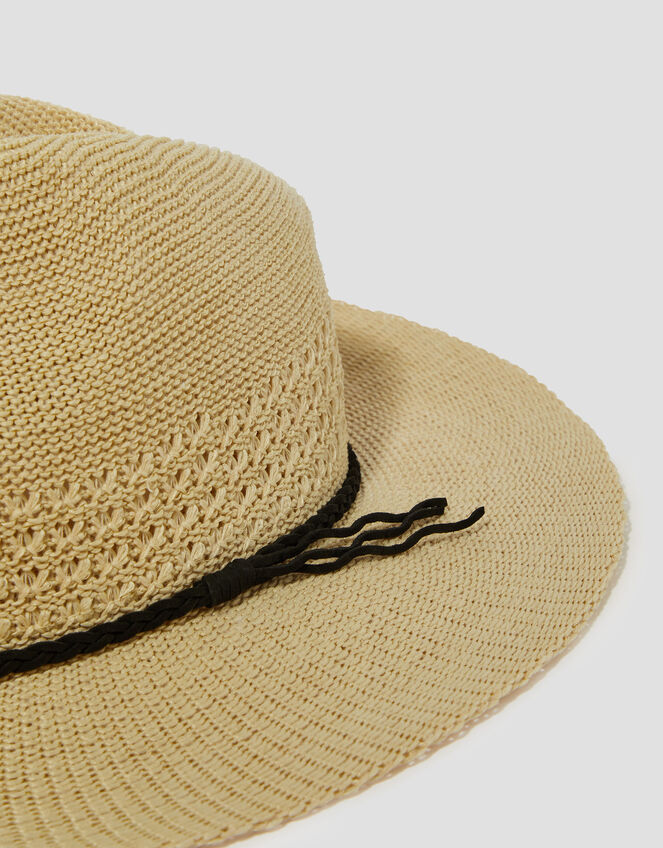 Nene Woven Fedora Sun Hat, , large