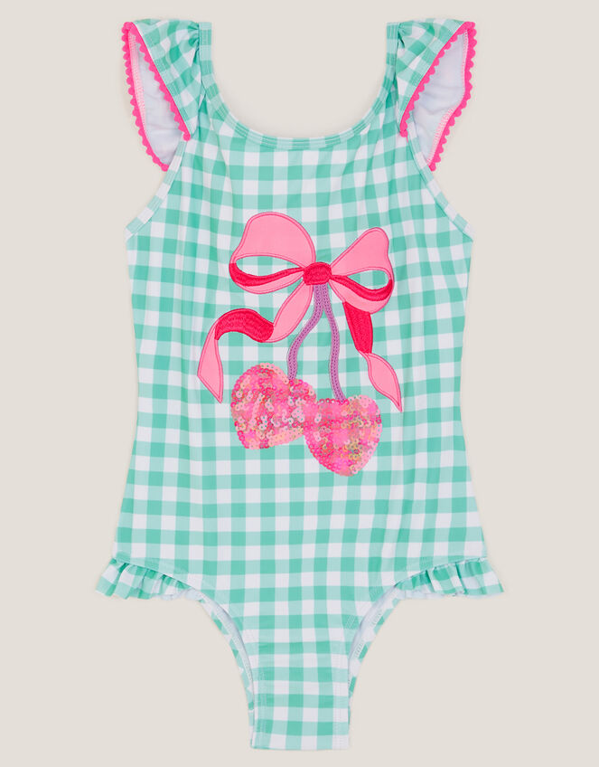 Sequin Cherry Gingham Swimsuit